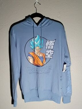 Dragon Ball Z Blue Graphic Hoodie - Goku Design